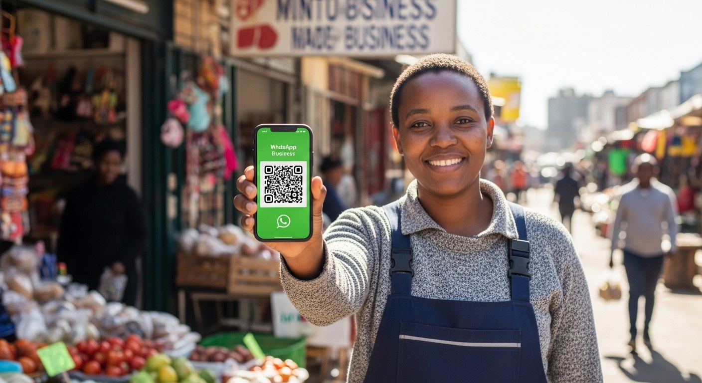 Small business WhatsApp page on mobile