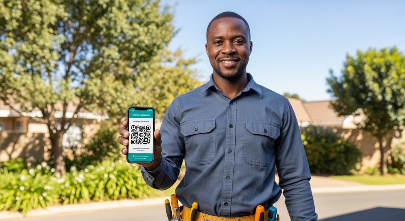 Tradesperson WhatsApp business page on mobile