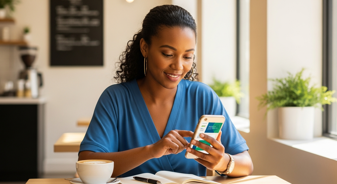 South African entrepreneur reading on their phone